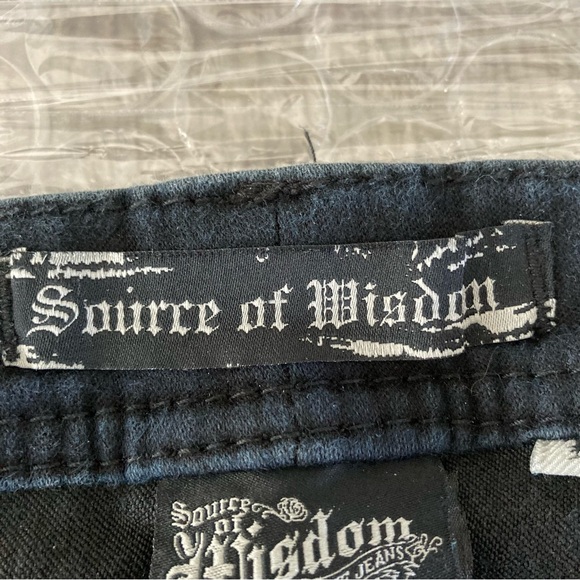 Source of Wisdom Size 28 High Rise London Skinny Black Jeans Inseam 33 inches - Picture 7 of 10